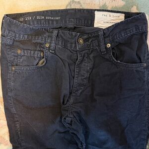 Rag & Bone women’s Slim Straight Dark Blue corduroy Jeans